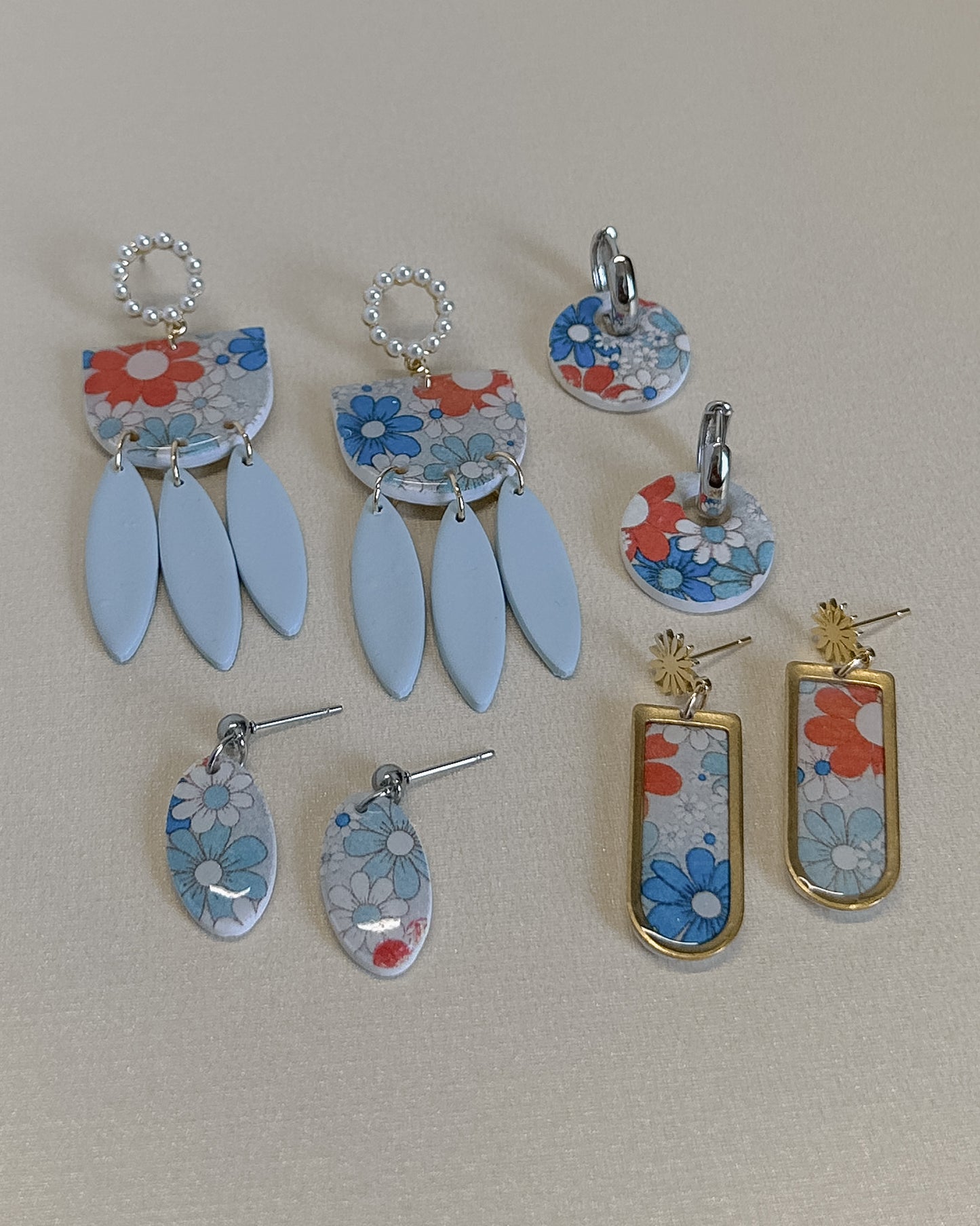 Meadow Earrings- Red, White, Blue