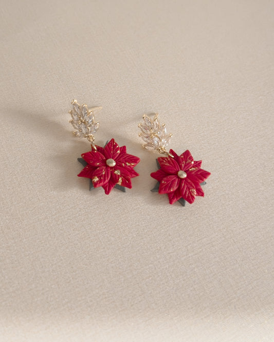 Poinsettia Dangle Earrings