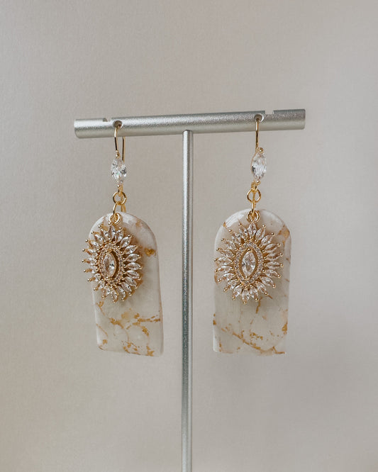 Aster Earrings - Marble