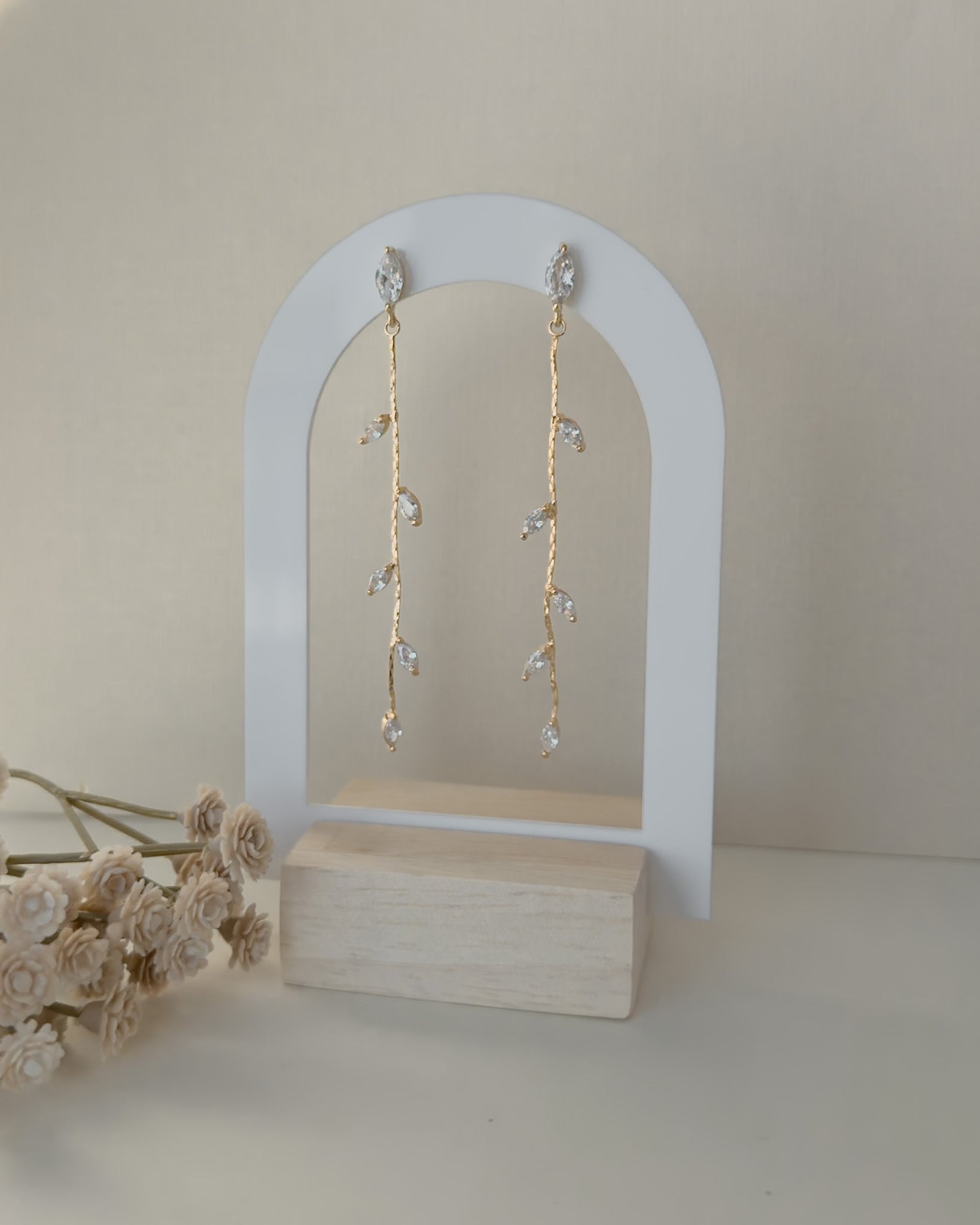 Imogen Dainty Floral Wedding Earrings