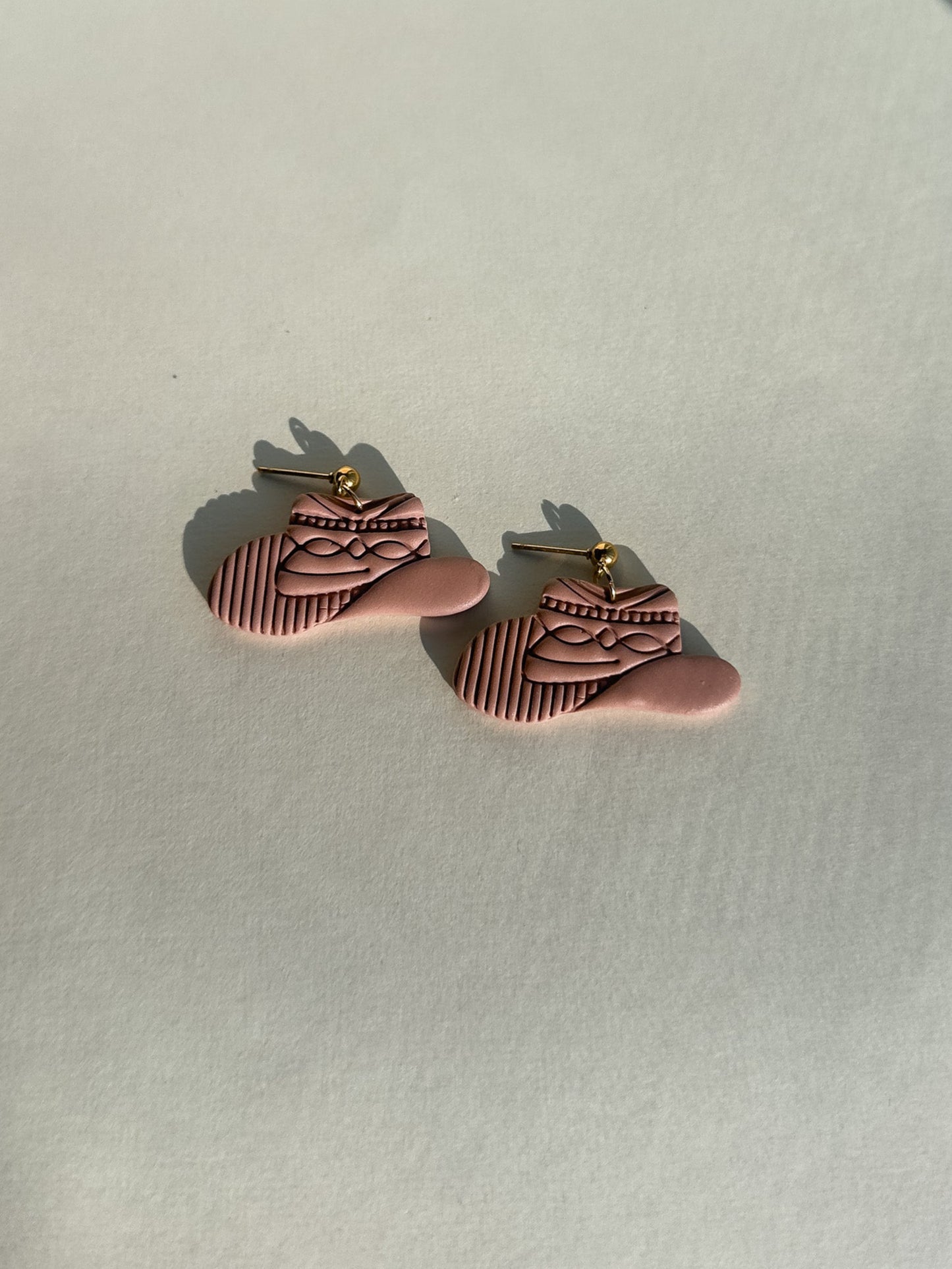 Cowgirl Hat Earrings - Pink