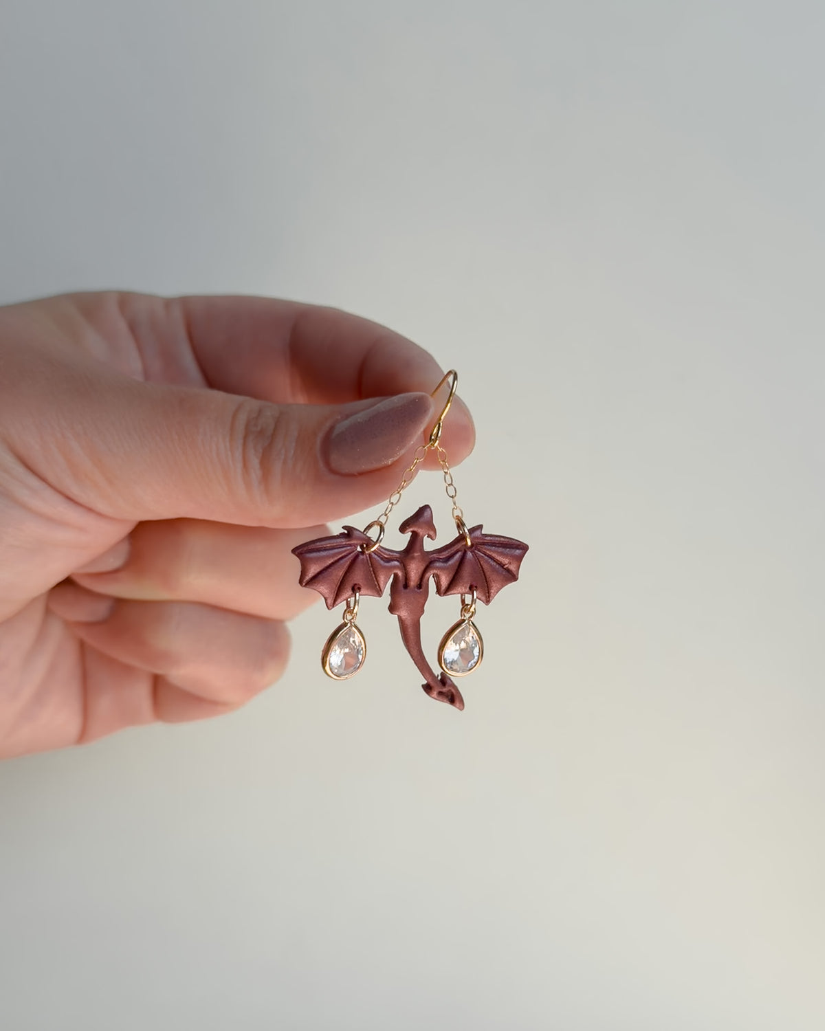 Dragon Earrings - Pink