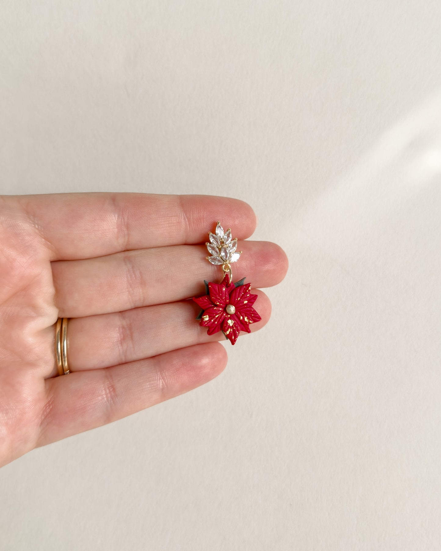 Poinsettia Dangle Earrings
