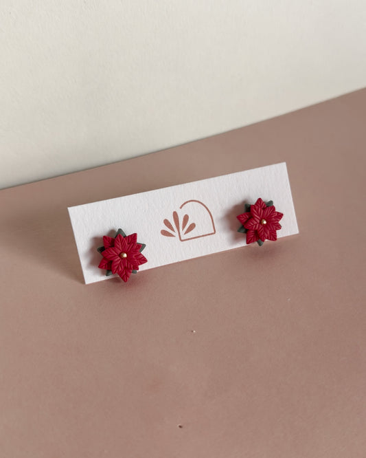 Poinsettia Studs