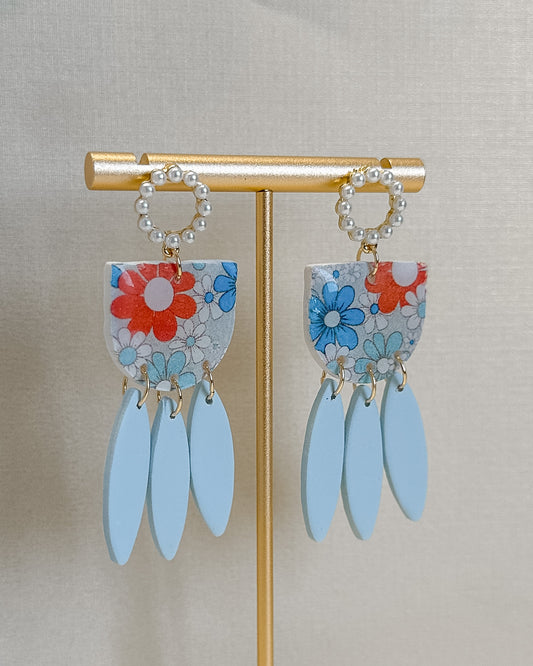 Mia Earrings - Red, White & Blue