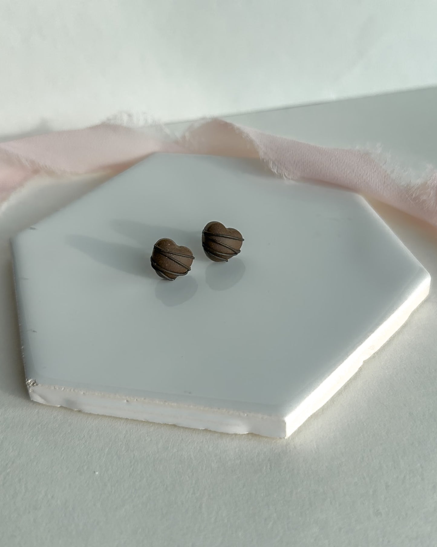 Chocolate Heart Studs