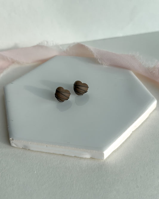 Chocolate Heart Studs