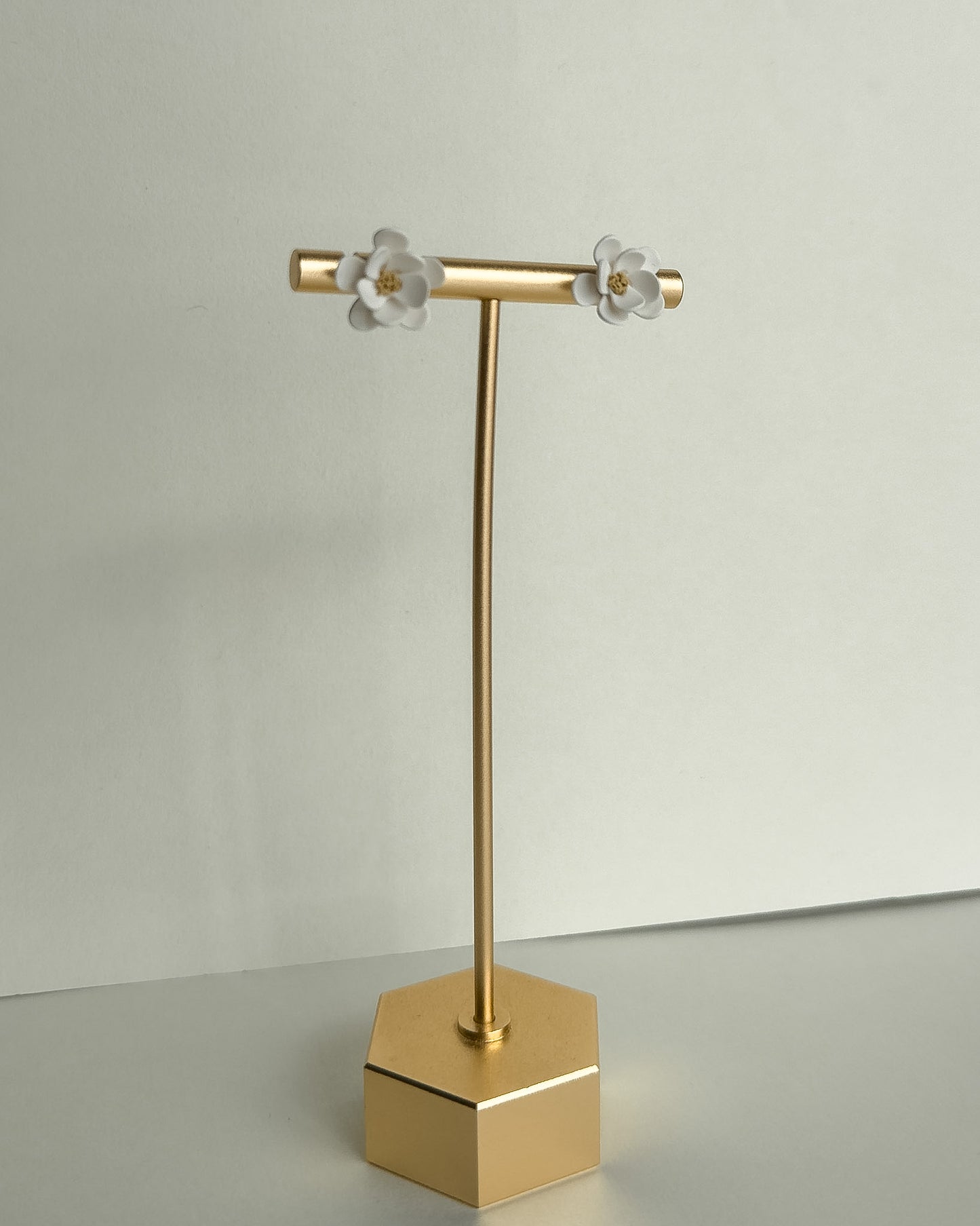 Floral Studs - White