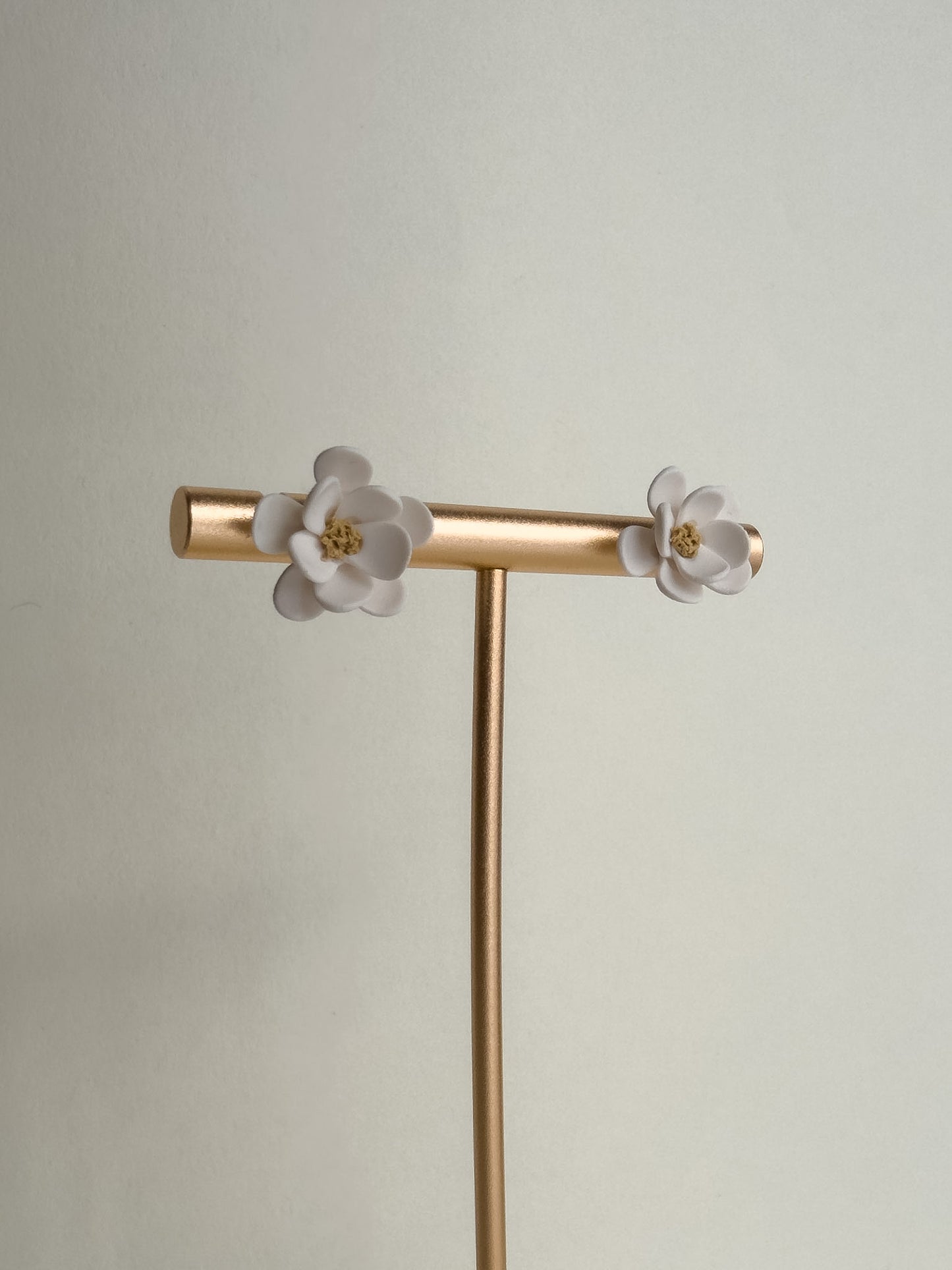 Floral Studs - White