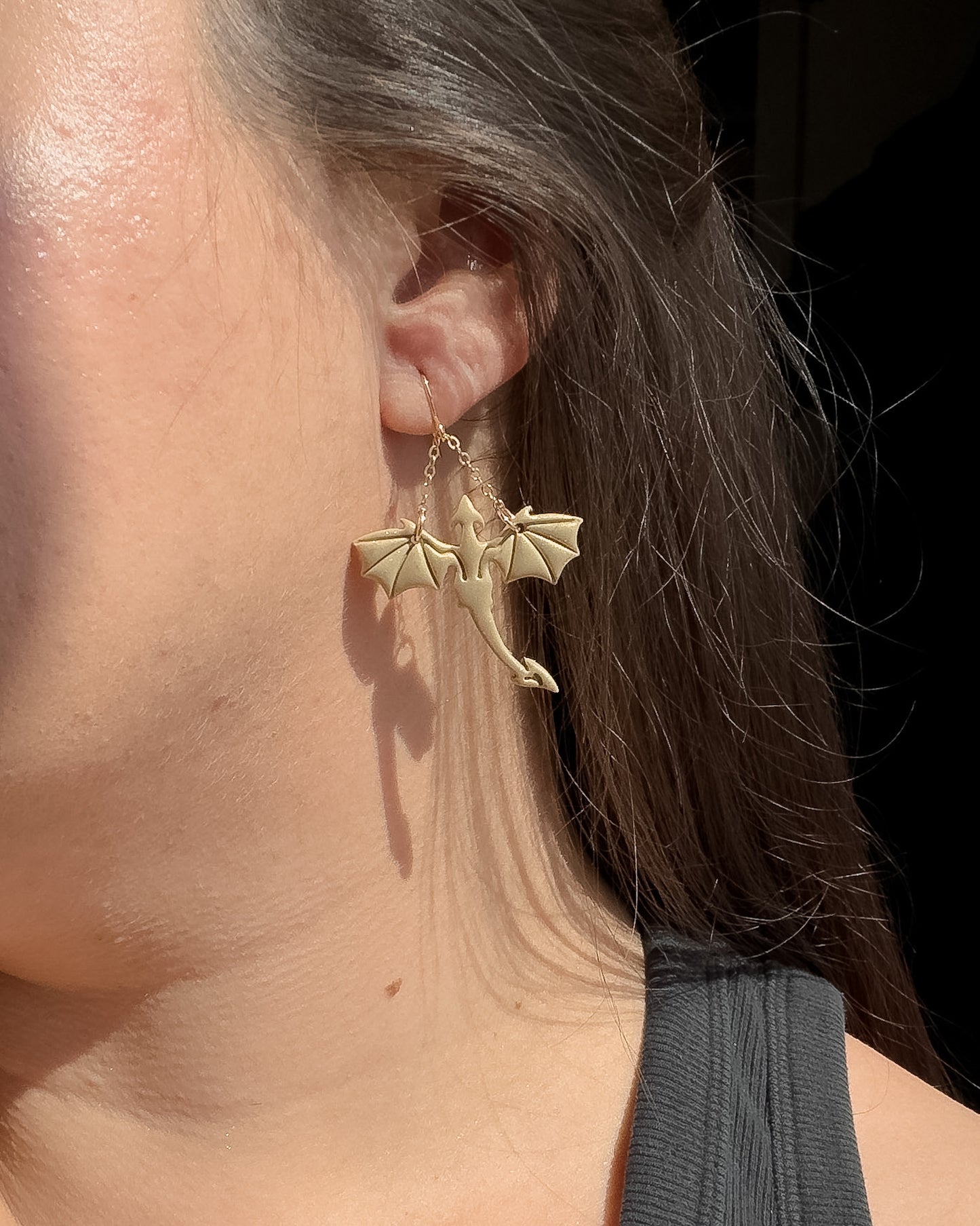 Dragon Earrings - Gold