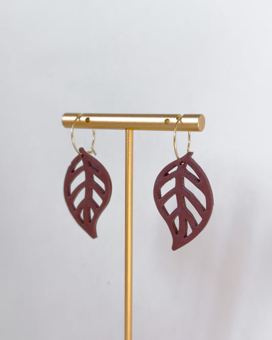 Maple Earrings - Maroon