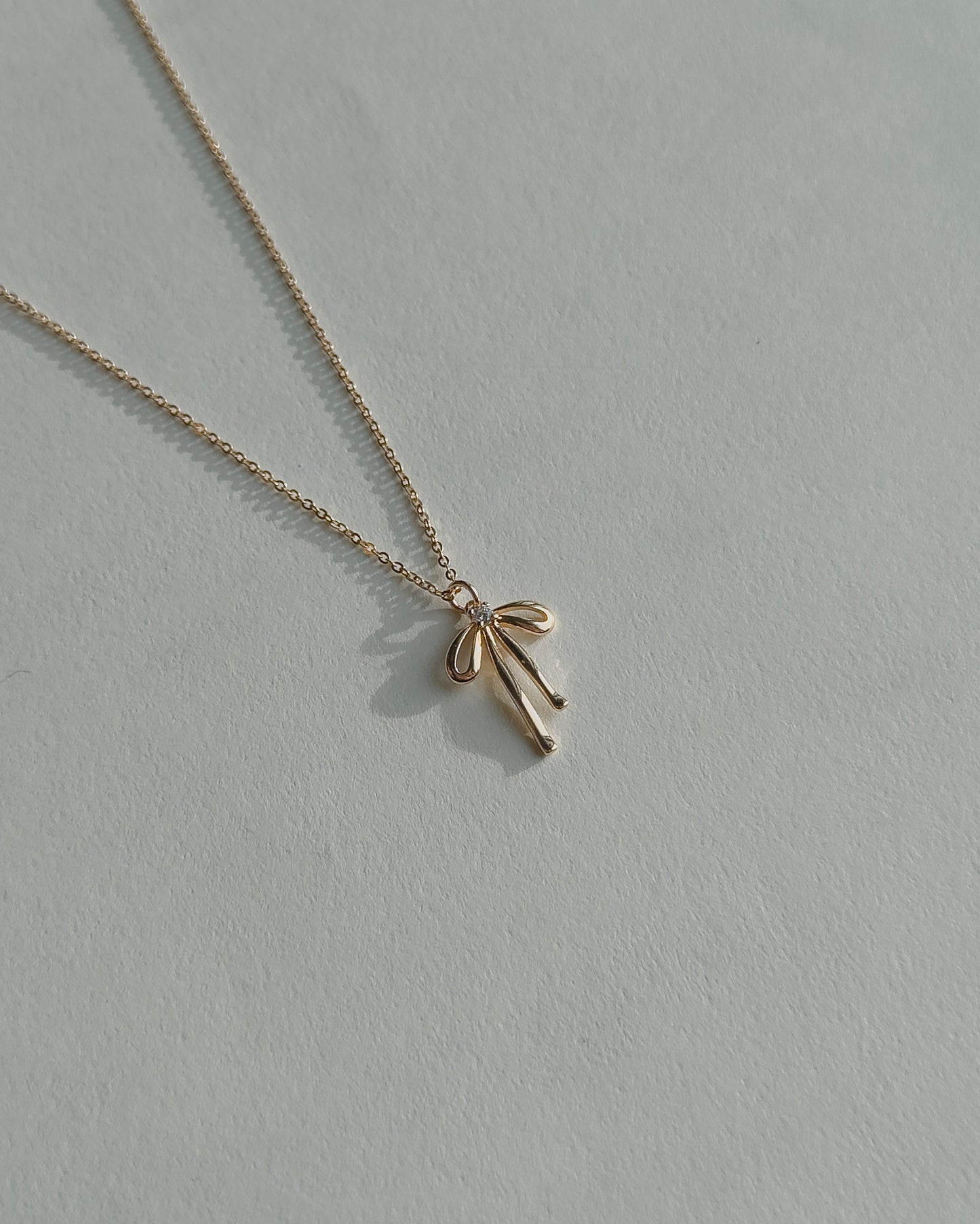 Bow Necklace - Gold