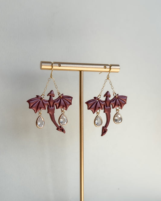 Dragon Earrings - Pink
