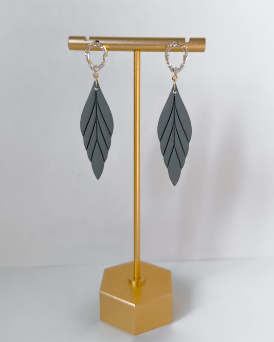 Navy Earrings - Green