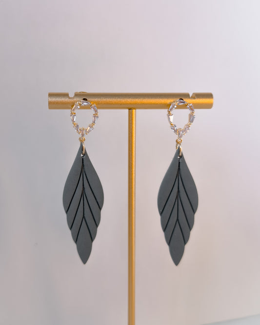 Navy Earrings - Green