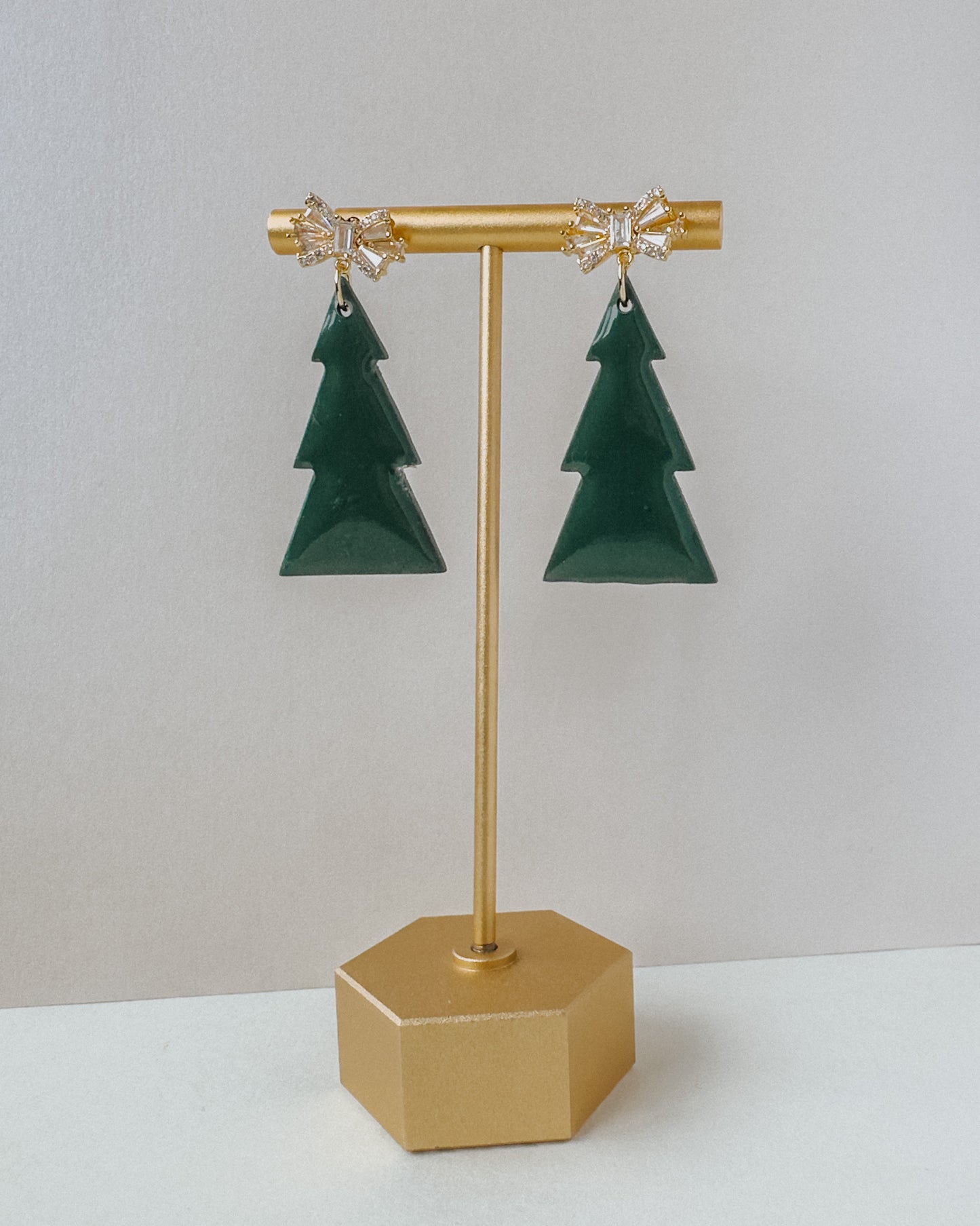 Christmas Tree Earrings - Green