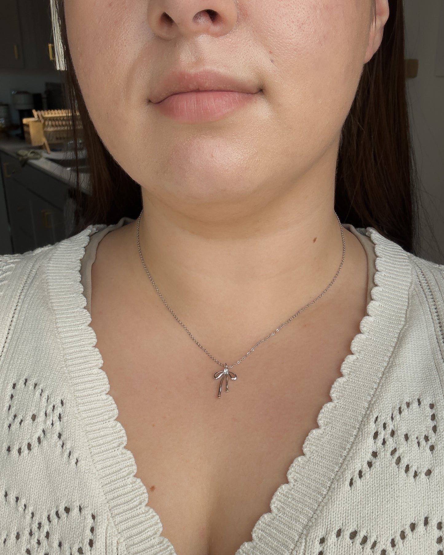 Bow Necklace - Silver