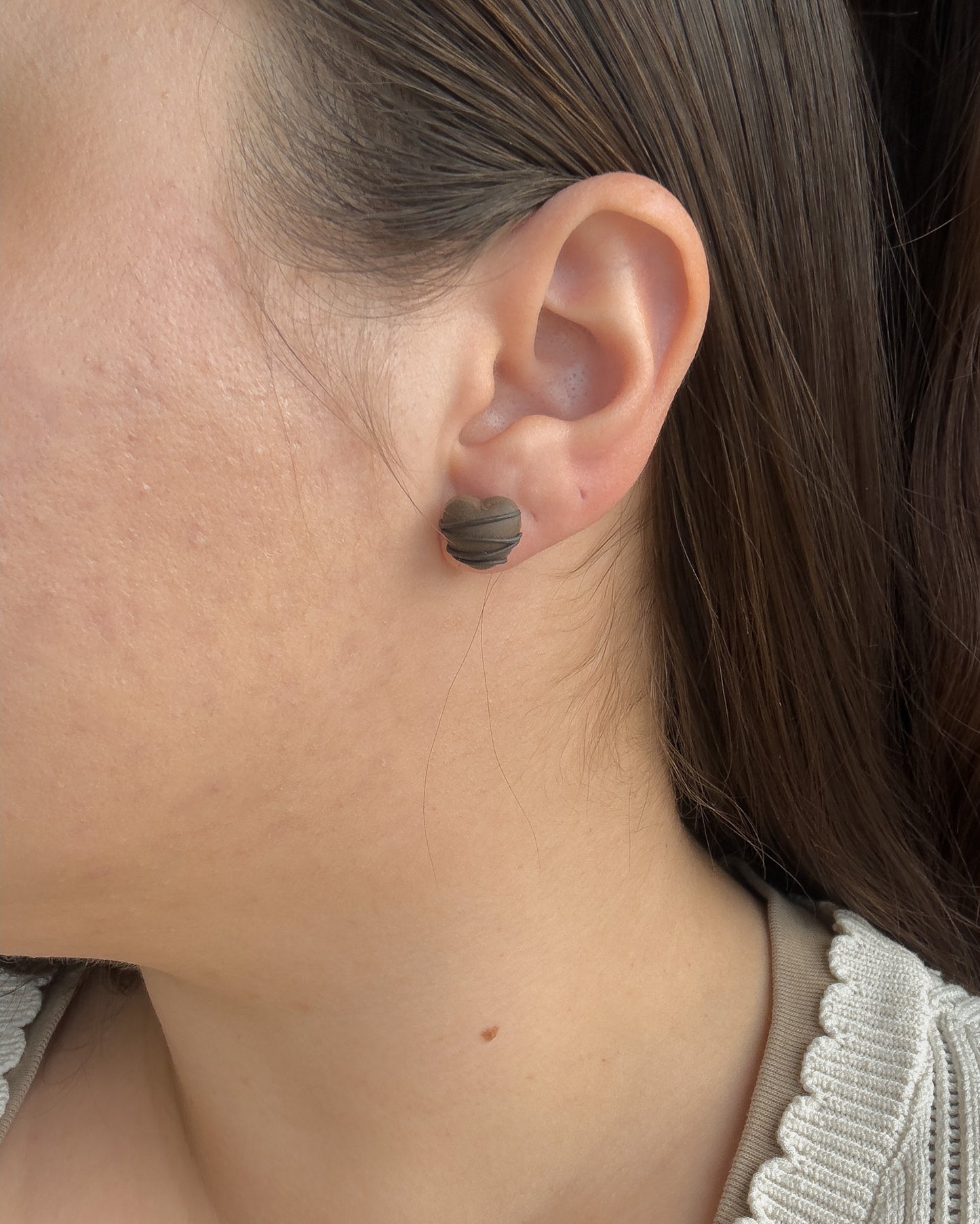 Chocolate Heart Studs
