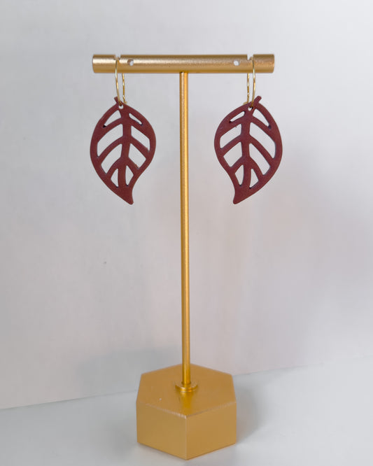 Maple Earrings - Maroon