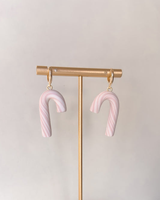 Candy Cane Earrings - Pink