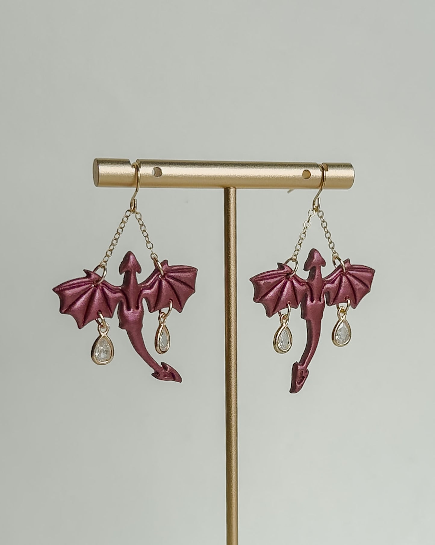 Dragon Earrings - Pink