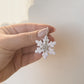 Large Snowflake Earrings - White