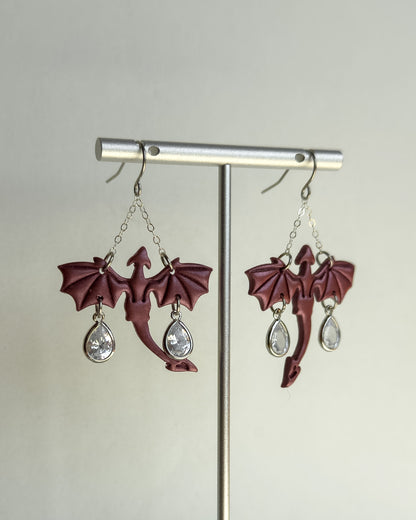 Dragon Earrings - Pink