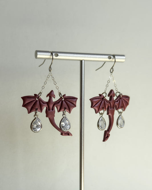 Dragon Earrings - Pink