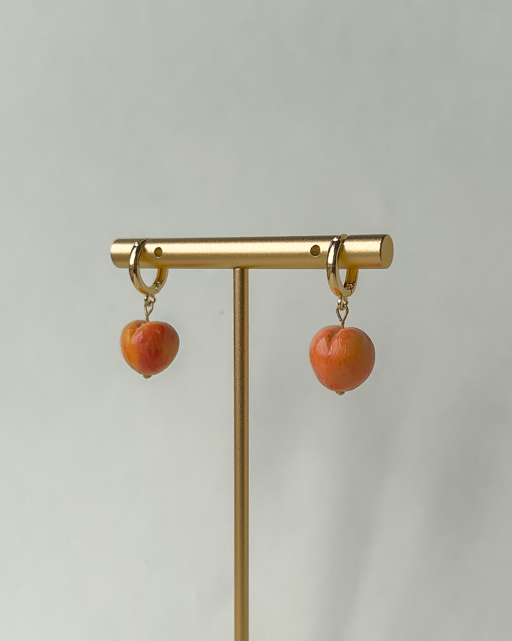 Peach Earrings | Handmade Polymer Clay Jewelry β Clay & Fern Co.