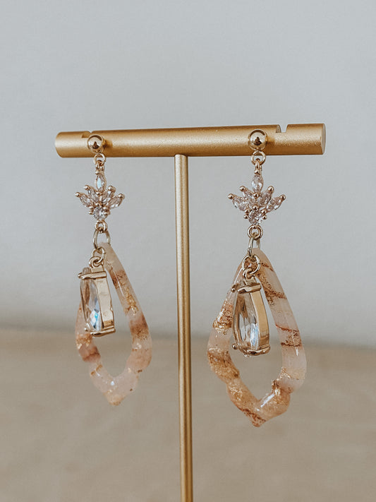 Jade Earrings - Marble